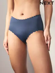 Navy Midi No VPL Scallop Edge Knickers (E14348) | $17