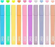 Vitoler 10Pcs Aesthetic Highlighters, Chisel Tip Marker Pens, Assorted Color Candy, No Bleed Bible, Cute Pastel for Journaling Planner Notes School Supplies