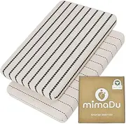 mimaDu - Set of 2 Fitted Sheets GOTS Made of Organic Cotton 90 x 55 cm Also for 90 x 50, 90 x 45, 90 x 60 - Fitted Sheets for Cot, Baby Bed Sheet/Fitted Sheet Skin-Friendly and Soft (Boho)