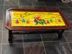 Wooden Coffee Table Hand painted Solid Folding Table Handmade Cocktail Table