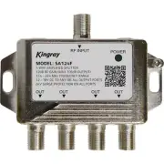 KINGRAY SA124FDP 4 Way Powered TV Signal Splitter Includes Psk06 Power Supply
