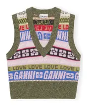 Graphic V-neck Vest XXS Multicolor