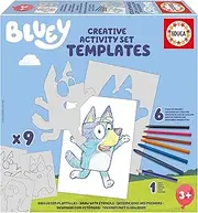 Educa - Bluey Creative Set | Draw Characters and Other Elements from The Bluey Series with pre-Cut Card templates. Creative Play from 3 4 5 6 Years (19886)