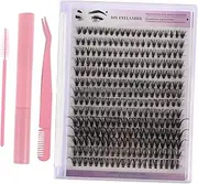 VICASKY 1 Sets Cluster Lashes Kit for DIY Eyelash Extensions Portable Eyelash Tool with Synthetic Fibers and Remover Individual Lashes for Custom Eye Makeup Travel Friendly Pink Storage