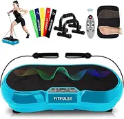 FITPULSE Premium Vibration Plate Exercise Machine with Resistance Bands, Loop Bands and Push-up Bars - Home Exercise Equipment Vibrating Plate for Whole Body - Vibrating Plate Exercise Machine