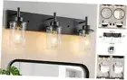 Vanity Lighting Fixtures, Matte Black Bathroom Light Fixtures 3-Light 3 light