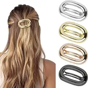 Hair Barrettes for Women 4pcaks Metal Hair Clips French Hair Barrette Clip for Girls Vintage Hair Clips Gold Silver Rose Gold Gun-black Barrettes Stylish Hair Accessories for Women Girls