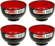 JapanBargain, Soup Bowls Japanese Plastic Bowls for Serving Rice Noodle Poke Cereal Miso Soup Bowl Microwave and Dishwasher Safe Made in Japan (4, 11-oz)