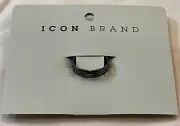 Icon Brand stainless steel gunmetal textured band ring in gray