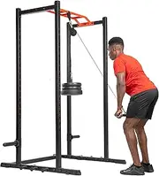 Sunny Health & Fitness Power Rack & Cage Add-On Attachment Accessories for Home Gym: Bar Holder, J-Hook, LAT Pull Down, Pull Up Bar, Landmine, U-Ring, Plate Holder, Straight Bar, Rope