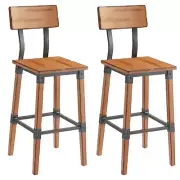 2 PACK Industrial Style Rustic Antique Natural Wood Restaurant Dining Barstool