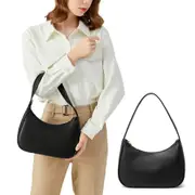 Shoulder Bag For Women Elegant Feminine Mini Handbags with Zipper Closure-Black