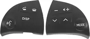 MUCKLILY Steering Wheel Buttons, 1 Pair Volume Control Switch Button Cruise Control Switch Replacement Car Wheel Button Compatible with Lexus Grey