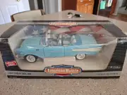NEW 1991 ERTL American Muscle 1:18 1957 Chevy Bel Air Convertible Larkspur Blue