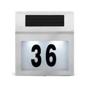 Solar Powered House Number LED Light Stainless Steel Address Signs Plaques