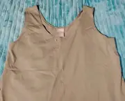 Chico's Womens Tank Top Army Green Wide Strap Stretch Shell Top Size 2. NWT Nice