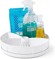 [YouCopia] SinkSuite Under Sink Turntable with Adjustable Dividers, Lazy Susan Organizer for Kitchen or Bathroom Storage, White