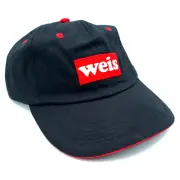 Weis Black Hat Cap Red & White Logo