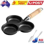 3-Cup Cast Iron Egg Frying Pan with Handle Pancake Pan Egg Cooker Fried Egg Pan