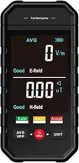ET925PRO Handheld Portable Electromagnetic Radiation Tester Large Display Electric Field Magnetics Field Radiation Test Data Hold Sound Light Alarm Home Office Multi-function Electromagnetic