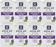 Kiss My Face Olive Oil Bar Soap, Non-GMO Certified Vegan Soap Bar, Antioxidant Rich and Moisturizing Soap, Olive & Lavender, 8 Oz Bar