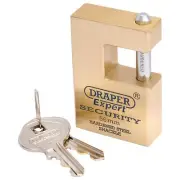 Draper 56mm Close Shackle Solid Brass Padlock Hardened Steel Shackle 2 Key 64200