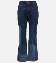 [Chloe] Chloé Patchwork cropped flared jeans AU 10 blue