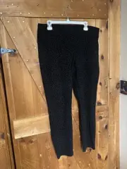 Nanette Lepore Black Leggings Stretch Pull On Pants XL Cheetah Leopard Print New