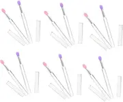 MERRYHAPY 6 Pack Silicone Lip Mask Spoons with Covers Silicone Eye Shadow Stick Multifunctional Makeup Tool