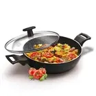 MiltonGranito Induction Wok with Lid, 22 cm / 2.1 Litre, Black