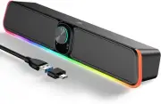 NJSJ Computer Speakers,2.0 USB Powered Gaming Speakers with RGB LED Light...