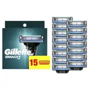 Gillette Mach3 Men's Razor Blades, 15 Blade Refills