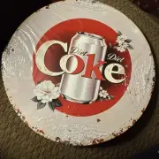 “Diet Coke” Round Metal Tin 8”x8”