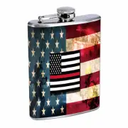 Firefighter D15 Flask 8oz Stainless Steel Hip Drinking Whiskey