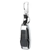 Alloy Smart Remote Key Shell Pu Leather Case Cover for Ford Lincoln 4/5 Button 24 BLACK