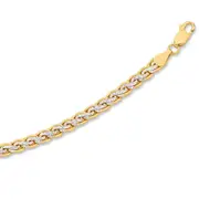 9kt Two Tone Gold Silver Infused Swirl Link Chain Necklace