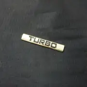 1x Golden Chrome TURBO Metal Badge Emblem Decal Sticker 3D Hatchback Sport Coupe (for: Renault)