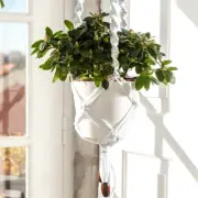 Hoooked Macrame Hanging Basket Kit W/Zpagetti Yarn White