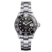 DAVOSA Swiss Ternos 16155550 Diver Watch Black Dial Steel Band