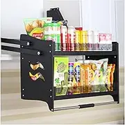 Cabinet Pull Down Shelf,Upper Wall Cabinet Storage Organizer,aluminum Alloy Storage Lifting Basket,12kg Weight-bearing,for Kitchen Bar Cafe Storage(610-640mm)