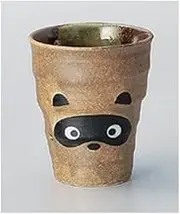 Beer Shochu Cup, Shigaraki Tanuki Free Cup (Large) 3.6 x 4.2 inches (9.1 x 10.8 cm), 11.8 fl oz (340 cc), Restaurant, Liquor, Restaurant, Commercial Use