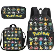 Pokemon Schoolbag Set: Pikachu Backpack, Shoulder Bag, and Pencil Case