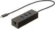 AmazonBasics USB 3.1 Type-C to 3 Port USB Hub with Ethernet Adapter - Black