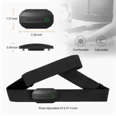 Heart Rate Sensor Dual Cycling Compute ANT Bluetooth with Chest Strap R Monitor