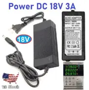 Tesyed 18V 3A 3000mA AC Adapter to DC Power Supply Charger Cord 5.5x2.1mm US plu