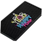 Bar Mat with Fluorescent Pattern Thick Rubber Non Slip 5.91 x 11.81 Inch 1