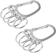 [FOMIYES] 2pcs Keychain Organizer with Multi Ring Design Sleek and Lightweight Key Chain Clips for Belt Key Ring and Everyday Use