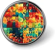 [FZMVSQH] Pixel Art Pattern Printed Round Button Pin Badges Metal Pinback Buttons 1 Inch Pins for Hat Shirt Clothing Bags Decoration, Circular, Aluminum, Circular, Aluminum