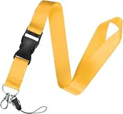 uxcell 1-Pack Breakaway Lanyard for Keys, Yellow 1" Wide Keychain Long ID Badges Neck Lanyard Strap with Quick Release Buckle for Man/Woman/Girls/Teacher, ID Holder Folder