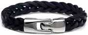 [BOSUGE] Charming Bracelet， Handsome Black Braided Leather Bracelet for Mens for Genuine Leather Bangle Wristband 21CM (Color : Black) (Color : Brown)